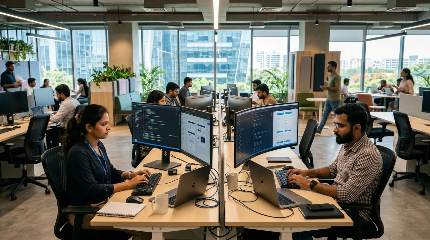Engineering team developing modern software