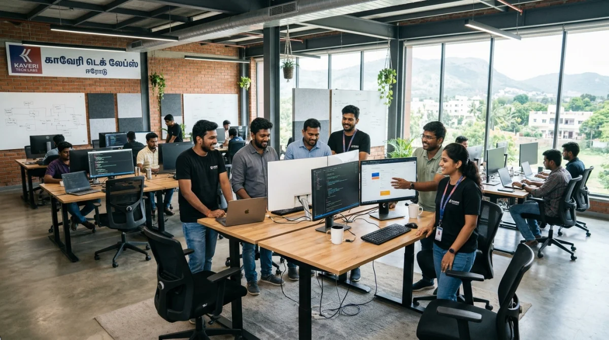 Engineering team developing modern software