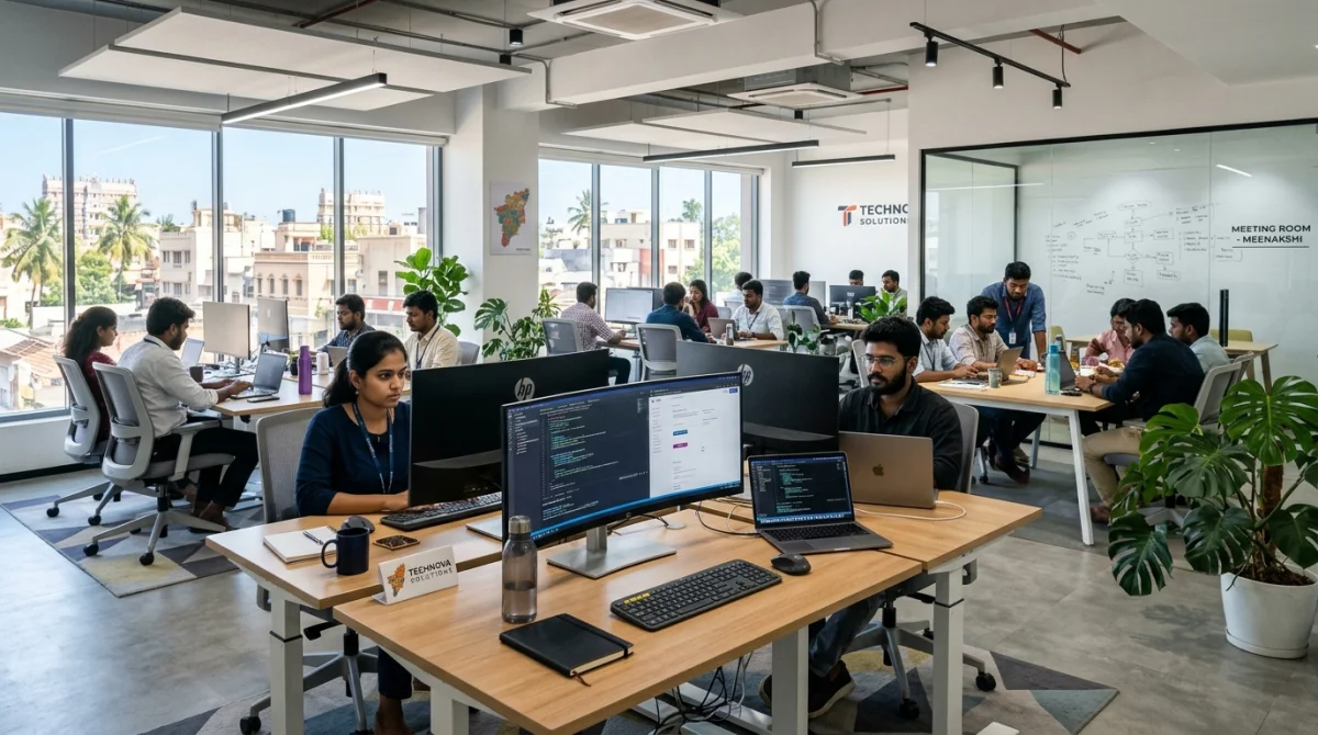 Engineering team developing modern software